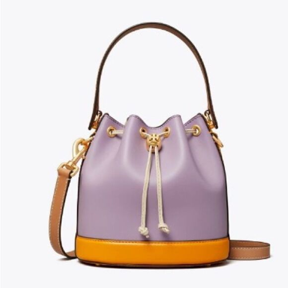 Tory Burch T Monogram Color - Block Bucket Bag, Thistle‎ Mix, Style 88157 - Picture 8 of 16